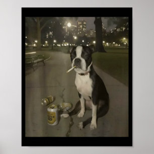 Poster Chien qui fume drôle Mème Cigarette Mème Chien Gen