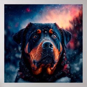 Poster chien rottweiler