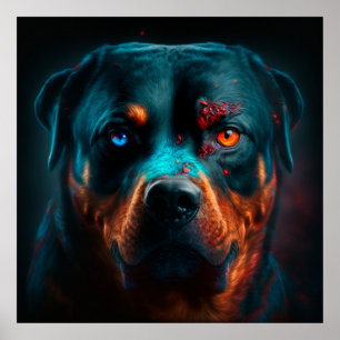 Poster chien rottweiler