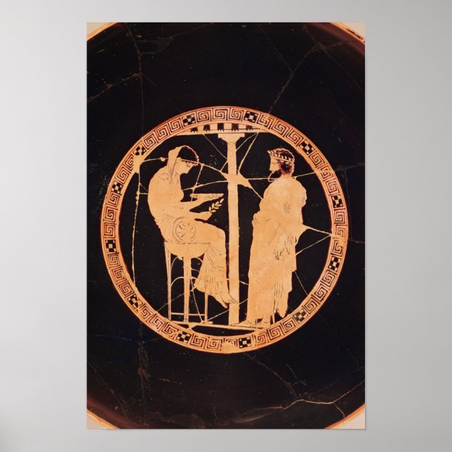 Poster Chien rouge d'Athènes kylix représentant Aegeus (Devant)