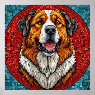 Poster Chien Saint Bernard