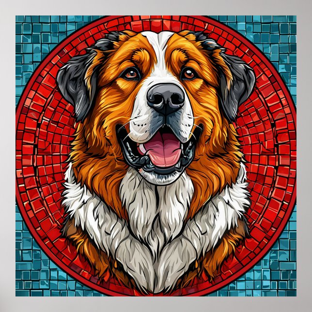 Poster chien Saint-Bernard (Devant)