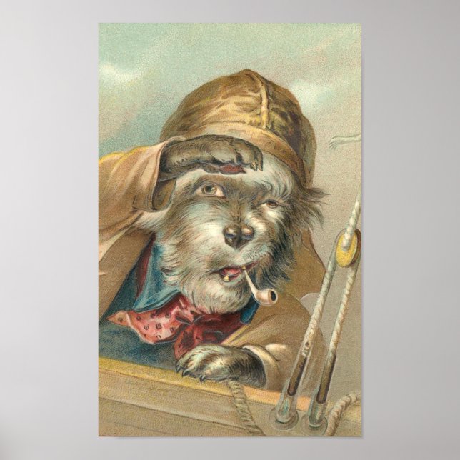 Poster Chien salé vintage (Devant)