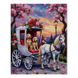 Poster Chien Setter Anglais Saint-Valentin