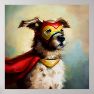 Poster Chien Superhero