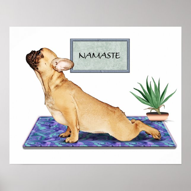 Poster Chien-taureau français faisant un pose de Yoga Chi (Devant)