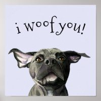 Chien taureau mignon i wot vous Aquarelle Peinture