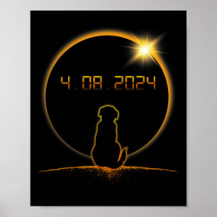 Poster Chien total éclipse solaire