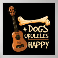 Chien Ukuleles heureux