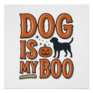 Poster Chien Vintage Est Mon Boo Halloween Conception de 