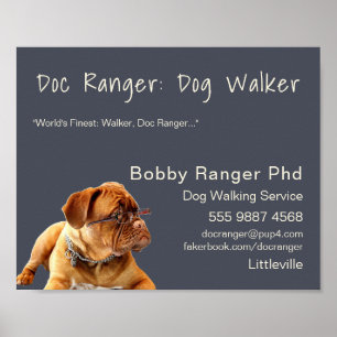 Poster Chien Walker Trainer Photo Publicité Super affaire