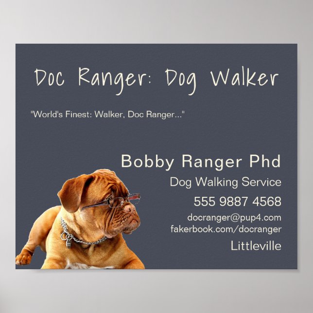 Poster Chien Walker Trainer Photo Publicité Super affaire (Devant)