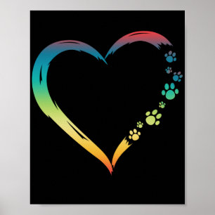 Poster Chiens amusants Chiens Chiens Cardiaques Paws Mama