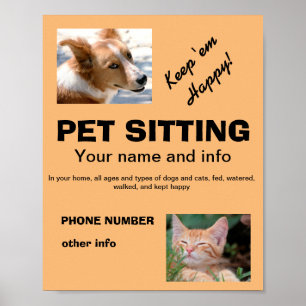 Poster Chiens assis pour animaux domestiques et chats et 