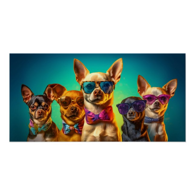 Poster Chiens cool (Devant)