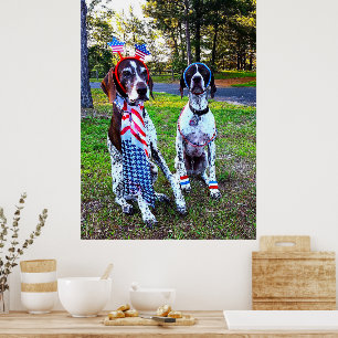 Poster Chiens de fête pour célébration patriotique