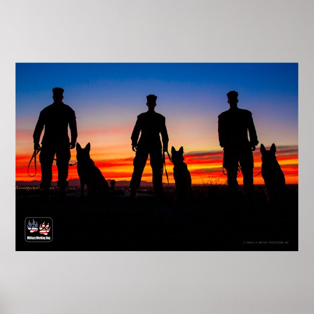 POSTER CHIENS DE TRAVAIL MILITAIRES AMÉRICAINS (Devant)