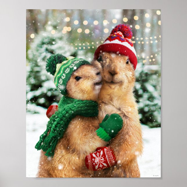 Poster Chiens des Prairies de Noël (Devant)