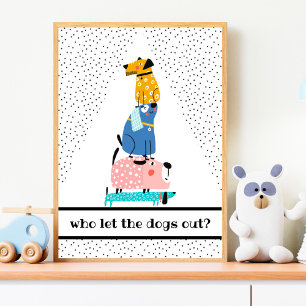Poster Chiens drôles pour enfants