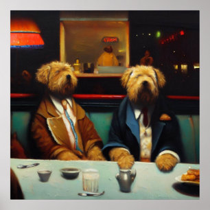 Poster Chiens en dîner