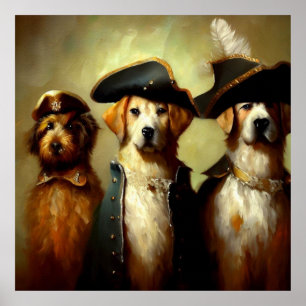 Poster Chiens en trois mousquetaires