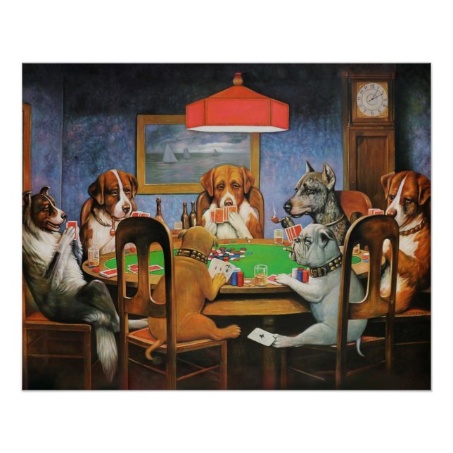 Poster Chiens jouant au poker par C.M. Coolidge (Devant)