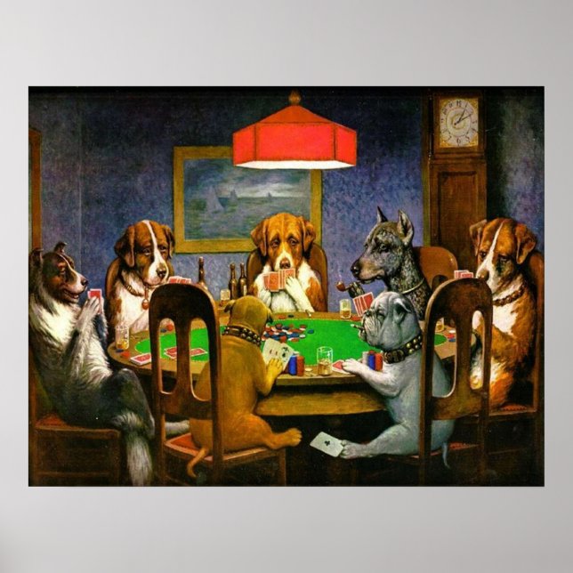 Poster CHIENS JOUER AU POKER Un ami dans le besoin Cassiu (Devant)