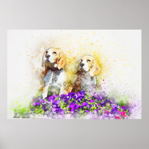 Poster Chiens jumeaux