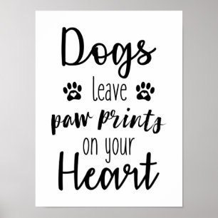 Poster Chiens Laisser Des Empreintes de pattes Sur L'Affi