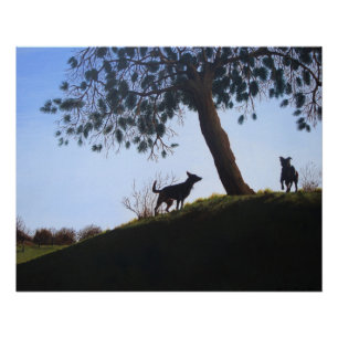 Poster chiens pittoresques polychromes dans l'art de