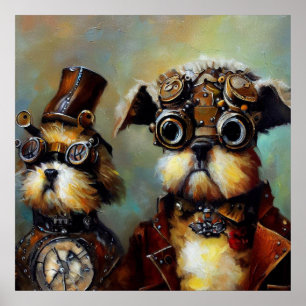 Poster Chiens Steampunk