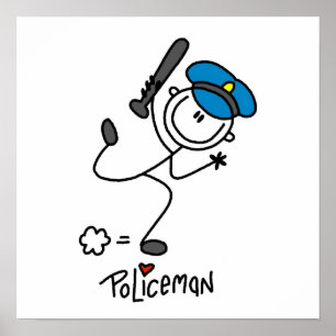 Poster Chiffre de base policier de bâton