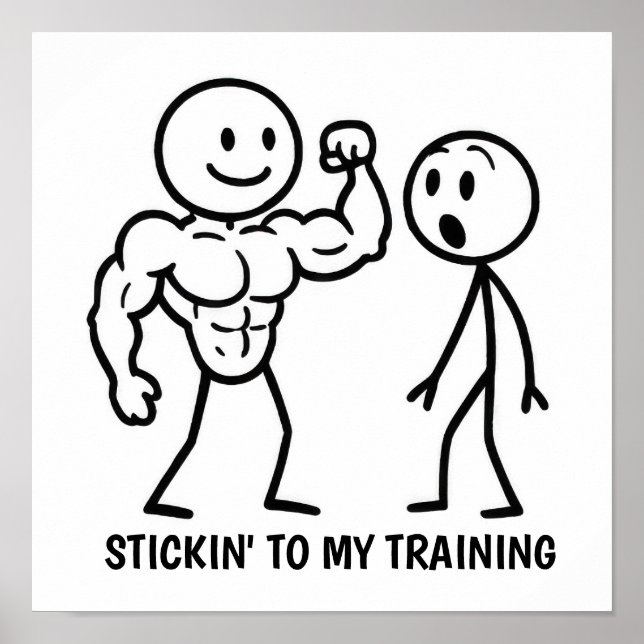 Poster Chiffre de bâton de gym (Devant)