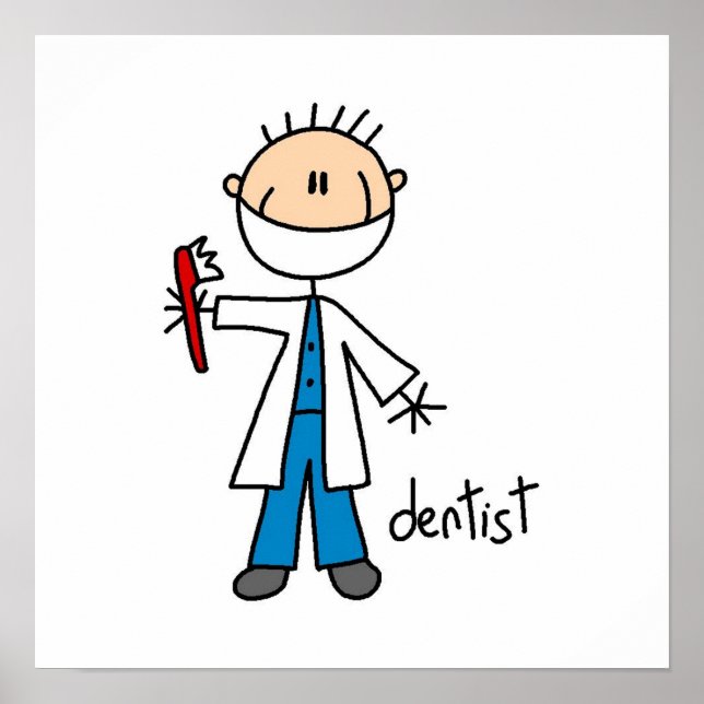 Poster Chiffre de bâton dentiste (Devant)