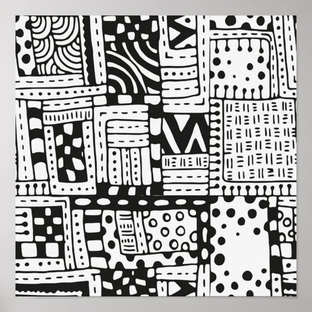 Poster Chiffres Abstraits indiens inspirés 2 (Devant)