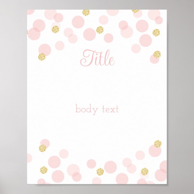 Poster Chiffres Confetti en or rose - Symbole de Parti mo (Devant)