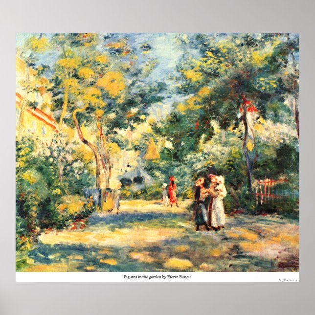 Poster Chiffres dans le jardin par Pierre Renoir (Devant)