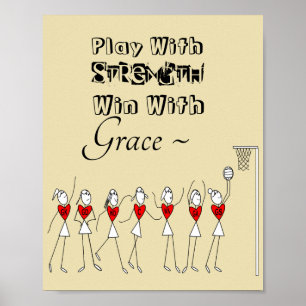 Poster Chiffres de bâton Citation Inspirational Netball