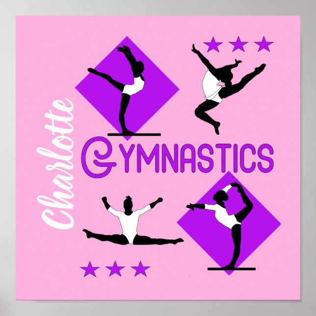 Poster Chiffres de gymnaste Filles mignonnes Gymnastique  (Devant)