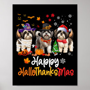 Poster Chih Tzu Chien Halloween Noël Joyeux Hallomerci