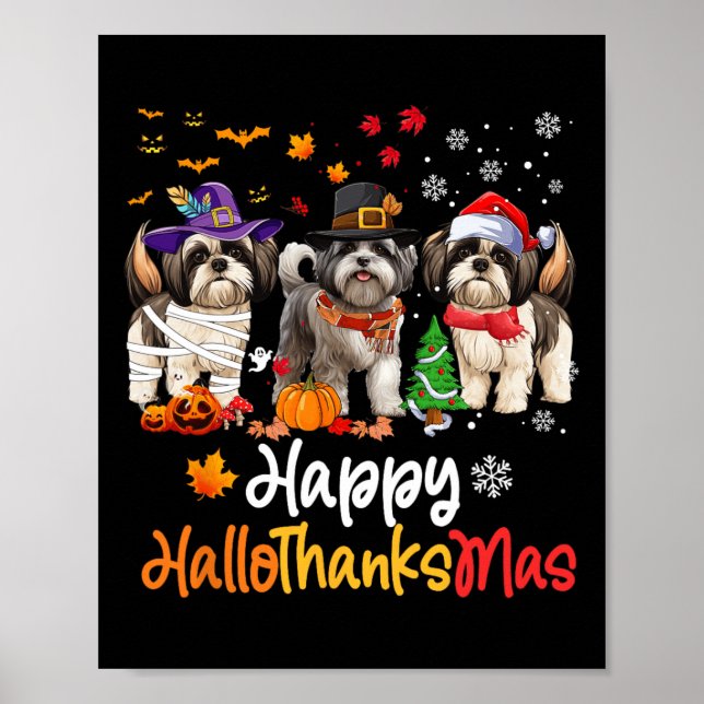 Poster Chih Tzu Chien Halloween Noël Joyeux Hallomerci (Devant)