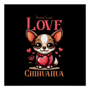 Poster chihuahua chien de compagnie amour