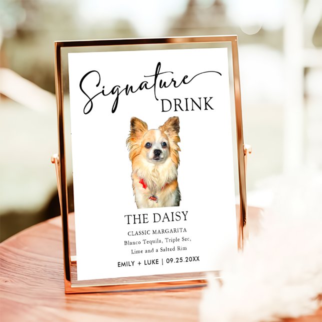 Poster Chihuahua Chien Mariage Signature Boire Signal (Créateur téléchargé)