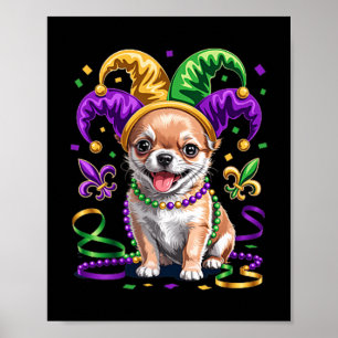 Poster Chihuahua Chien Mignon Mardi Gras Amateurs de Chie
