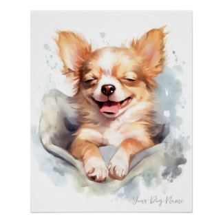 Poster Chihuahua Chig 002, chiot dormant à l'ange super m