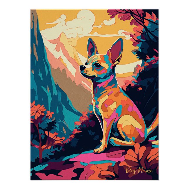 Poster Chihuahua Dog 003 - Bruno Pokopen (Devant)