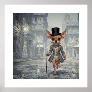 Poster Chihuahua en ville à Paris