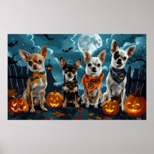 Poster Chihuahua Halloween Éffrayant