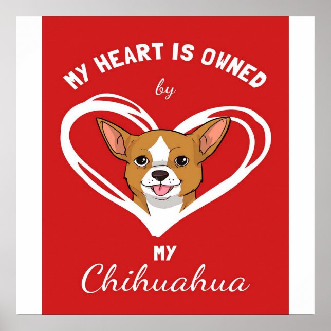 Poster Chihuahua Heart_Amoureux des chiens (Devant)