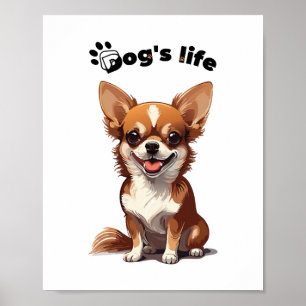 Poster Chihuahua heureux – Joli design pour les amoureux
